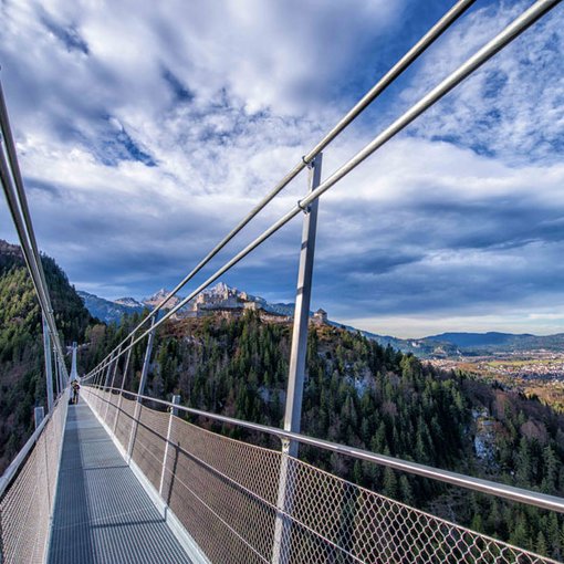 View to the longest hanging bridge at Highline 179